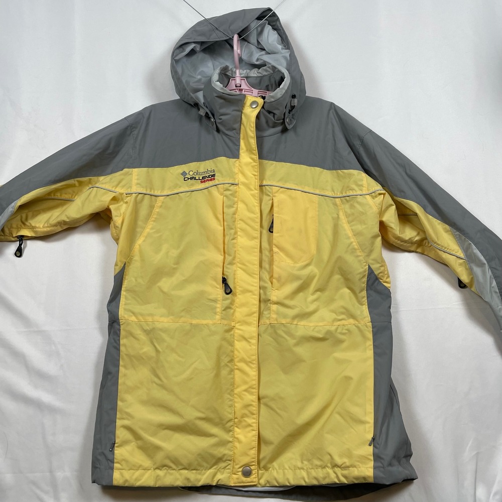 Columbia Interchange Challenge Series Jacket Womens Large Hooded Yellow